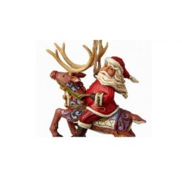 Jim Shore Santa Riding Reindeer Hanging Ornament Figure ( 031717 )