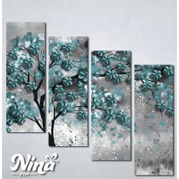 Slike na platnu Drvo tirkizno lišće Nina298_4