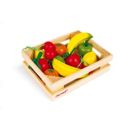 Green market - Drvena korpa sa voćem