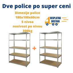 Dve police po super ceni 180x100x60cm , 5x300kg galva