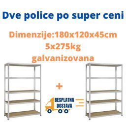 Dve police po super ceni 180x120x45cm, 5x275kg galva