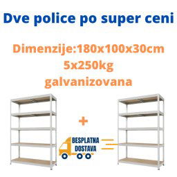 Dve police po super ceni 180x100x30cm, 5x250kg galva