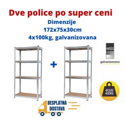 Dve police po super ceni 172x75x30cm, 4x100kg galva