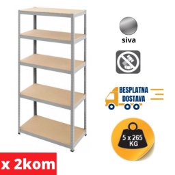 Dve police po super ceni 180x90x45cm, 5x265kg