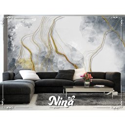 Foto tapet Mermer Siva nijansa sa zlatnim nitima Tapet293