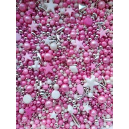 Ukrasne jestive perle ROZE-BELI MIX 50g