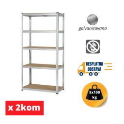 Komplet DVE police po super ceni 180x90x45cm, 5x100kg galva