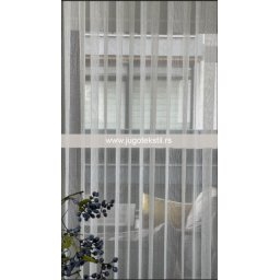 Zavesa bela sa svetlucavim srebrnim nitima