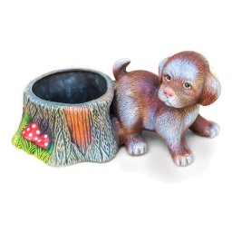 Baštenska dekorativna saksija i figura 12 x 30 cm MALI PAS