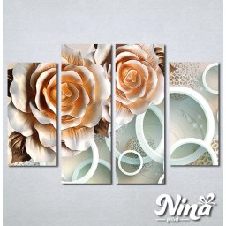 Slike na platnu 3d Bež ruže Nina315_4
