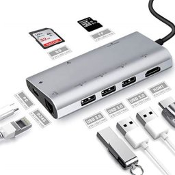 Adapter-konv. Tip C na HDMI/3xUSB3.0/SD/RJ45/tipC LINKOM