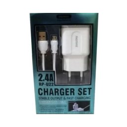 SET: Strujni FAST punjac 2,4A 2xUSB + iphone beli, 1m REMAX