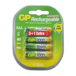 GP punjive baterije AAA 1000 mAh 3+1