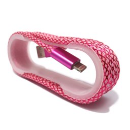 USB data kabal silikon MREZA za Iphone lightning roze