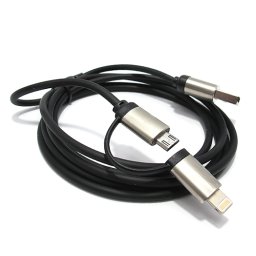 USB data kabal PREMIUM 2in1 1.5m crni
