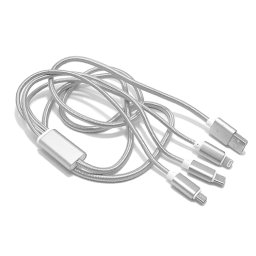 USB data kabal safe&quick charge 3in1 (micro/Iphone lightning/type C) srebrni