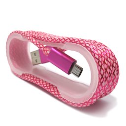 USB data kabal silikon MREZA micro roze