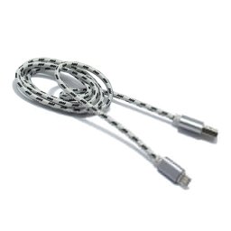 USB data kabal BRAID microUSB srebrni