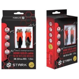 STARK kabl HDMI M-M pozlaćen 4K(Ultra HD),pleteni sa zaštitom od 4 sloja 1.5m