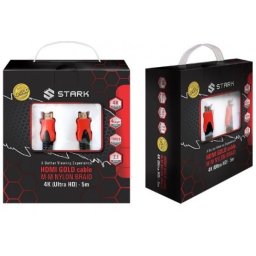 STARK kabl HDMI M-M pozlaćen 4K(Ultra HD),pleteni sa zaštitom od 4 sloja 5m
