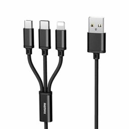 DATA kabl 3 u 1 (micro,tip-C,lightning) 1m REMAX crni