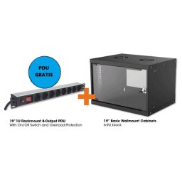 Intellinet ormar zidni 9U/400mm + PDU sa 8 ulaza, crni