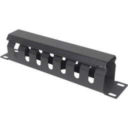 INT 10" panel za upravljanje kablovima, 1U, prekriven, crni