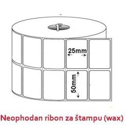 Rolna Etiketa bela vellum 50x25 2 kolone 5300kom