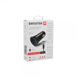 SWISSTEN Auto Punjac 2.4A 2xUsb Type-C (Crna)