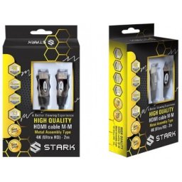 STARK kabl HDMI M-M, pozlaćen 4K(Ultra HD), metalno kućište, podržava 3D, 2m
