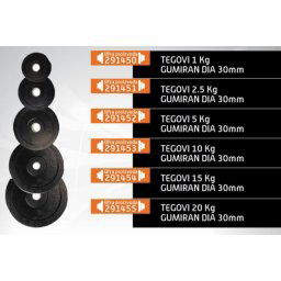Gim fit tegovi 10kg gumirani dia 30mm ( 291453 )