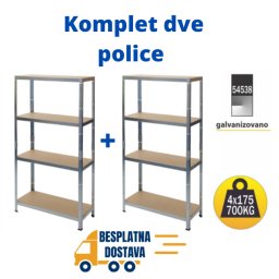Komplet od dve police po supeper ceni 180x90x40cm, 4x175kg galva