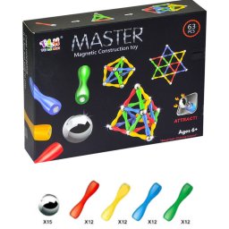 Magnetni konstruktor set od 63 dela