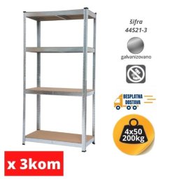 Tri police po super ceni 172x75x30cm 4x100kg