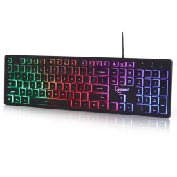 Žična USB tastatura Gembird KB-UML-02, pozadinsko RGB osvetlenje, US raspored, crna