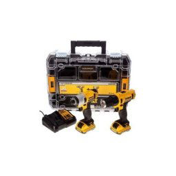 DeWALT AKU SET: bušilica-odvrtač DCD710 + udarni odvrtač DCF815 + 2 baterije 2Ah + brzi punjač + kofer DCK211D2T