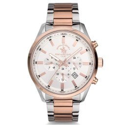 Muški polo santa barbara noble roze zlatni elegantni ručni sat sa bikolor metalnim kaišem ( sb.5.1152.5 )