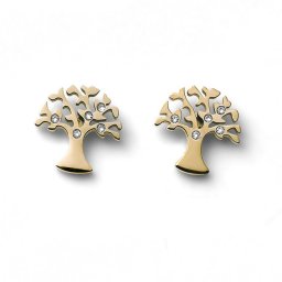 Ženske oliver weber flourish crystal gold mindjuše sa belim swarovski kristalima ( 22913g )