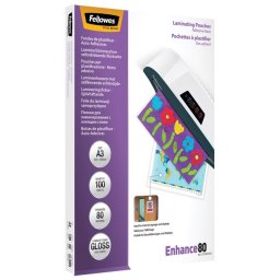Folija za plastificiranje 80my A3 sjajna samolepljiva pk100 Fellowes 5302302