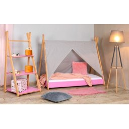 Krevet sa nadstrešnicom i dušekom 160x80 TIPI - ROZE ( 7717 )