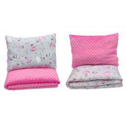 Dvostrani jorgan i jastuk 160X90 - ROZE BALERINA ( 7762 )