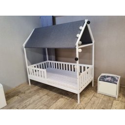 Krevet planinska kućica sa dušekom premium 200x90 Domek - Retro Bela ( 770011 )
