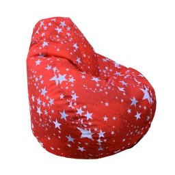 Crveni lazy bag sa zvezdicama od šoteksa