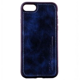 TPU Leather maska za IPHONE 7 PLUS 2016, iPhone 8 plus 2017 (5.5") plava