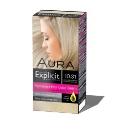 Set za trajno bojenje kose EXPLICIT 10.31 Light golden ash blonde / zlatno pepeljasto plava