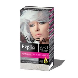 Set za trajno bojenje kose EXPLICIT 90.01 Silver Blonde / Srebrno plava