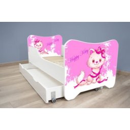 Dečiji krevet 140x70 cm happy kitty + fioka happy kitty ( 7535 F )
