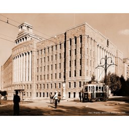 Stari Beograd, zgrada poste 1938., uramljena slika 30x40cm