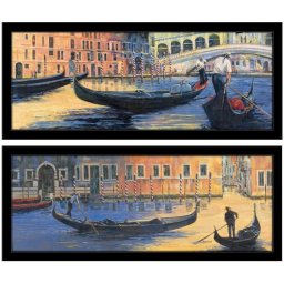 Gondole u Veneciji, dve uramljene slike 20x50cm svaka