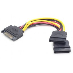 SATA power splitter cable, 0.15 m, Gembird CC-SATAM2F-01